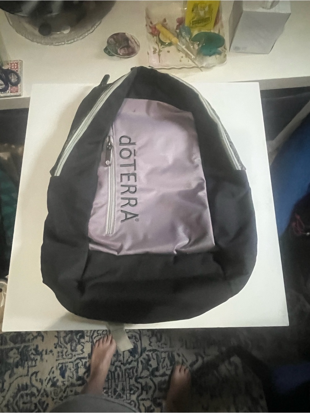 Doterra Black and Lavender Compact Backpack